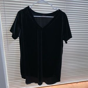 Black velvet vneck tee